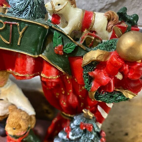 Vintage Ceramic Teddy Choir‎ And Santa Conductor Musical $ Lights 16 Songs - Picture 6 of 10